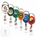 30" Cord 4 Color Process Retractable Carabiner Style Badge Reel & Badge Holder